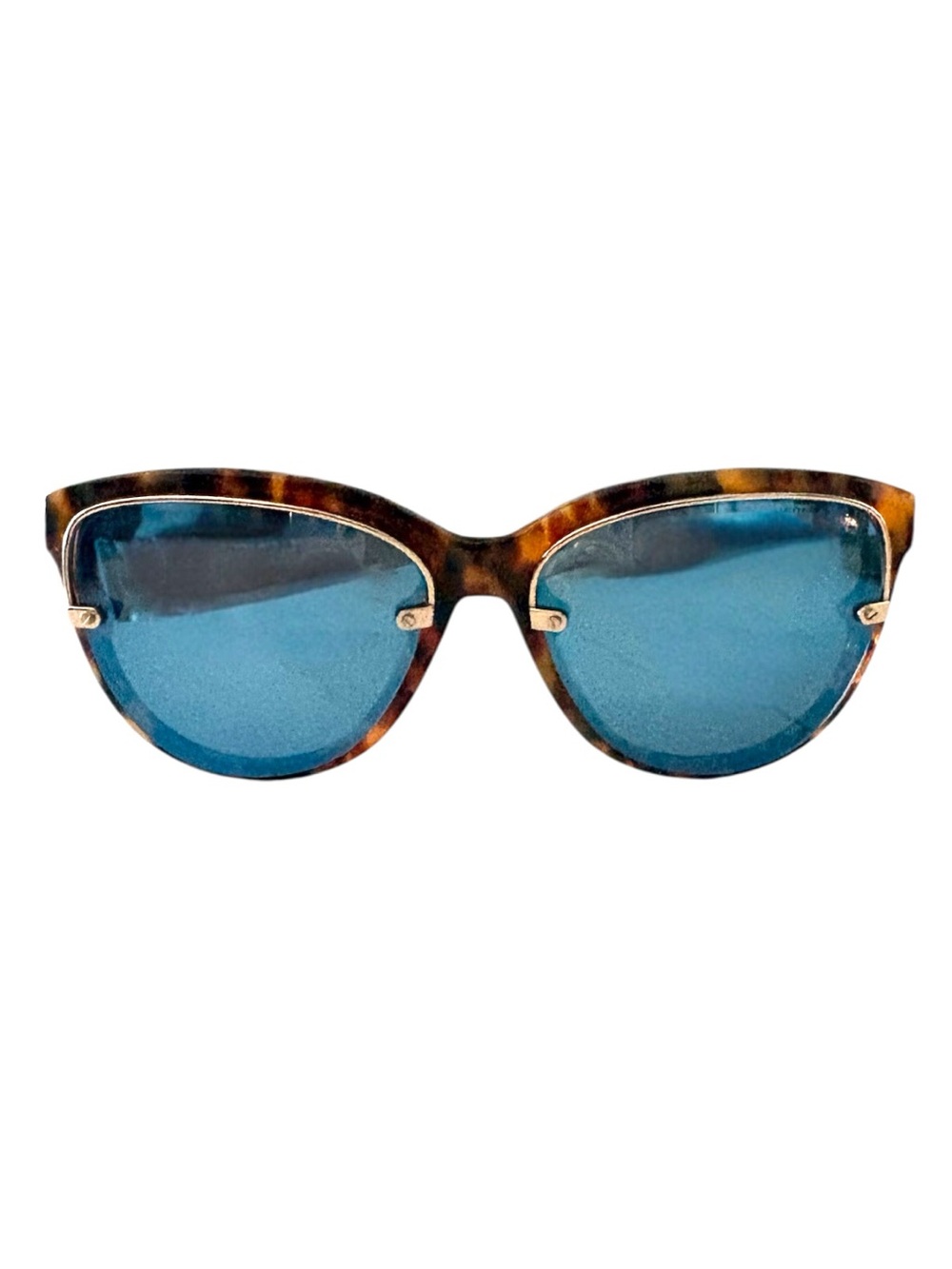 henri bendel Abbey Tortoiseshell Cat-Eye Sunglasses with Blue Mirrored Lenses
